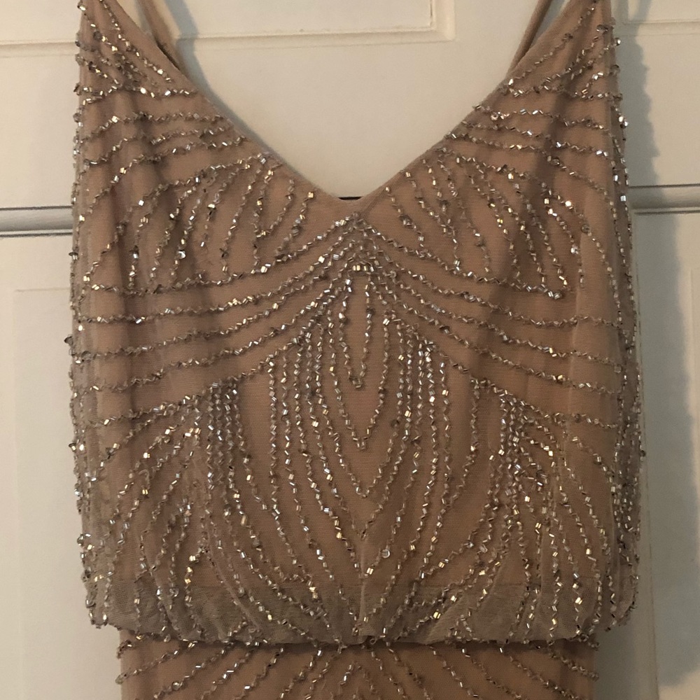 Adrianna Papell Art deco blouson beaded gown